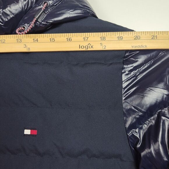 Tommy Hilfiger Puffer Coat Men's XL Navy Blue Full-Zip Hooded Insulated - Picture 4 of 13